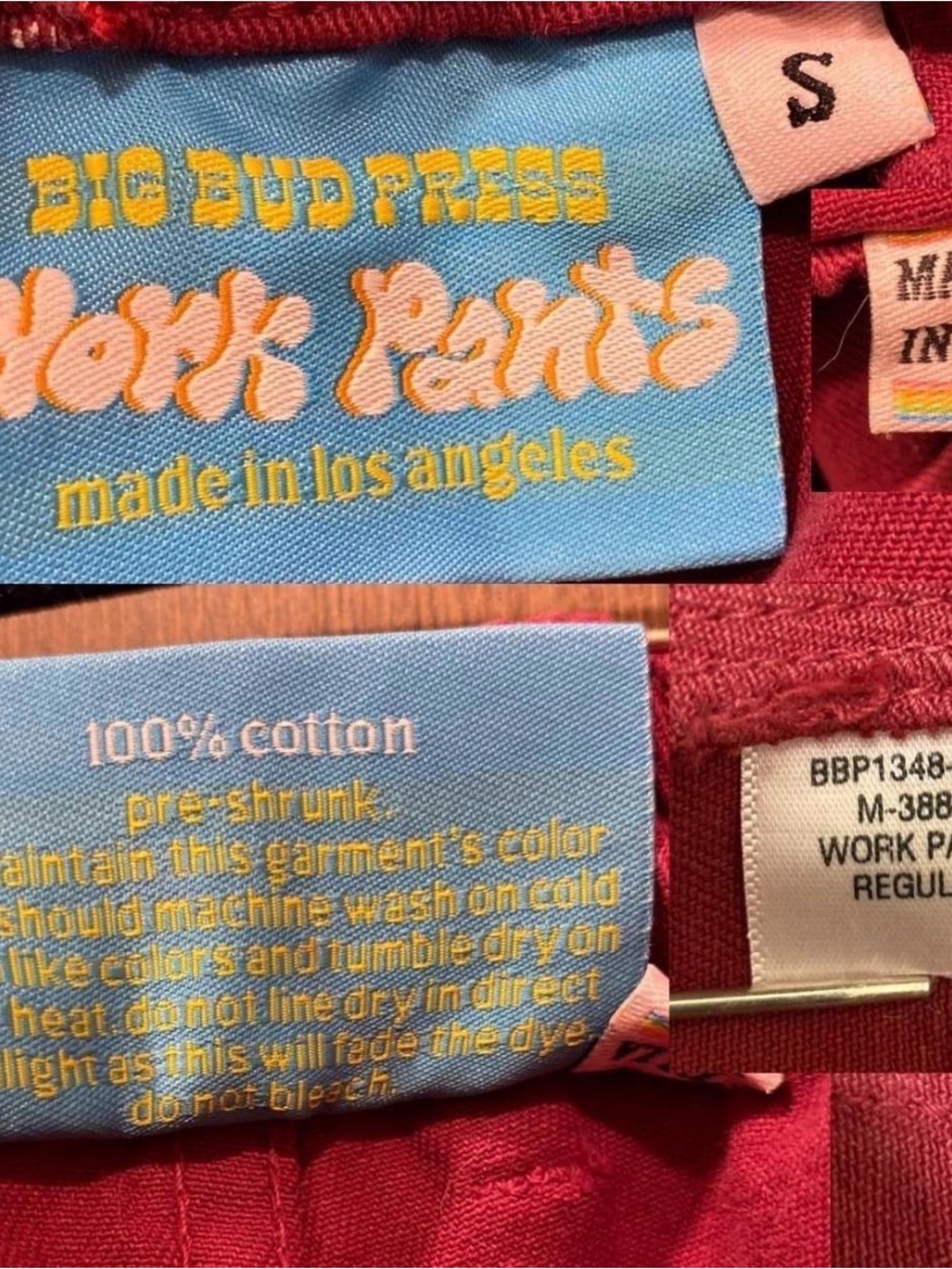 Big bud press work pants small regular maroon/wine - Picture 3 of 7